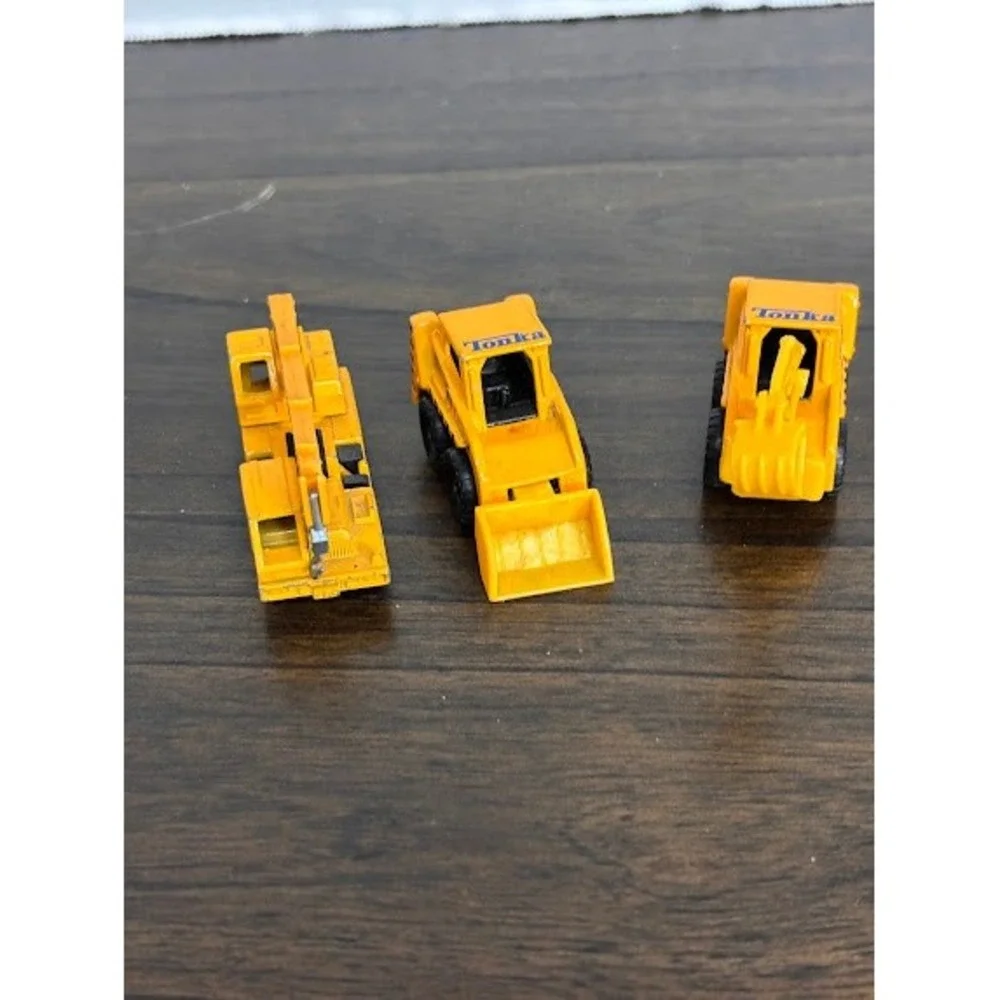 Vintage Tonka Road Crew Diecast Construction Lot Crane Loader Excavator 3pc